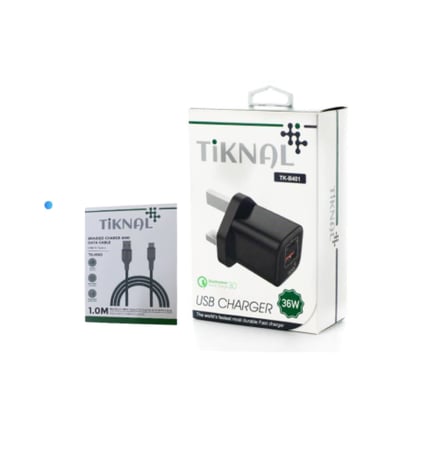 3 كيبل شاحن مع 3 فيش جداري تايبسي و TiKNAL USB- نطاق ستور