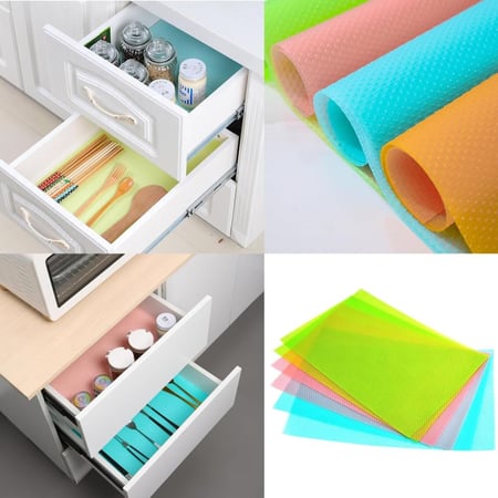 مفرش ثلاجة مانع للانزلاق من مادة ايفا لمنع الرطوبة والعفن في الثلاجات والخزائن او كمفارش طعام من 6 قطعة