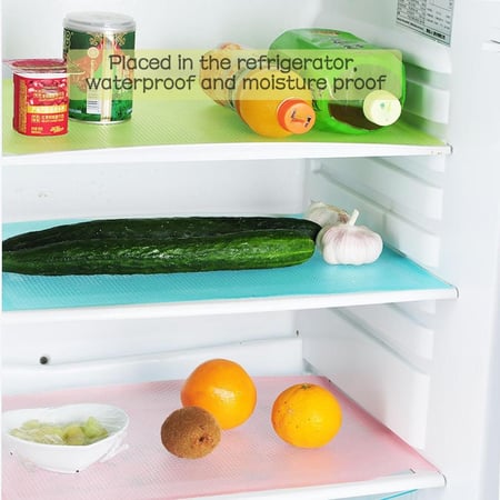 مفرش ثلاجة مانع للانزلاق من مادة ايفا لمنع الرطوبة والعفن في الثلاجات والخزائن او كمفارش طعام من 6 قطعة