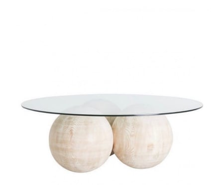 طاولة من الزجاج و الحجر طبيعي