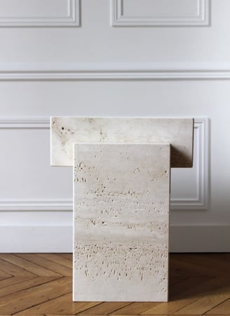 طاولة جانبية من الترافنتينو الطبيعي