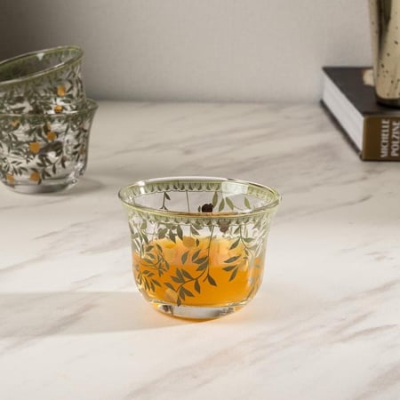 طقم فناجين قهوة مجموعة ( هيلا يا رمانه ) 6 قطع شفاف