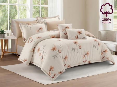 مفرش DONA مشجر مودرن قطن مزدوج - 200×200 سم - 10 قطع - K09