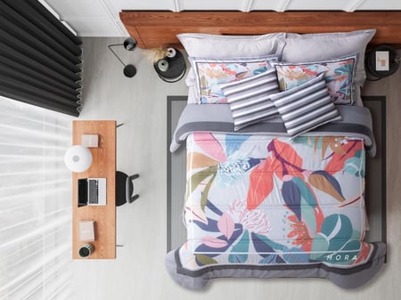 مفرش MORA صيفي مشجر مزدوج - 200×200 سم - 8 قطع - R01