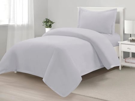 تلبيسة لحاف بدون حشوة مفرد ونص 3 قطع - رمادي فاتح