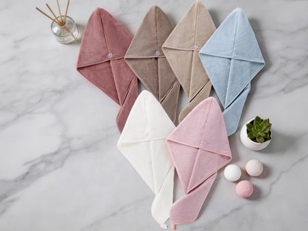 منشفة رأس للشعر CORAL مايكروفايبر - لحمي