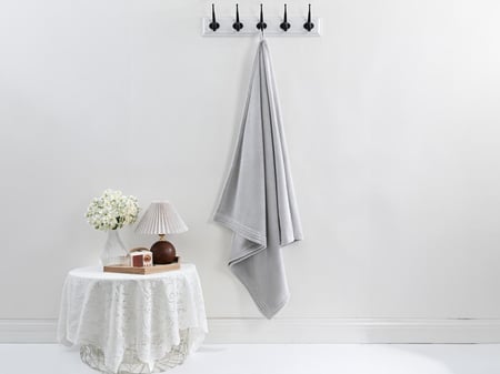 منشفة استحمام كبيرة جدا مايكروفايبر سريعة الجفاف لون رمادي فاتح