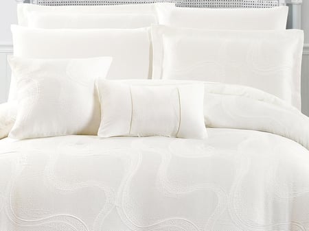 مفرش ANALIA فاخر جاكار مزدوج - 200×200 سم - 10 قطع - أبيض