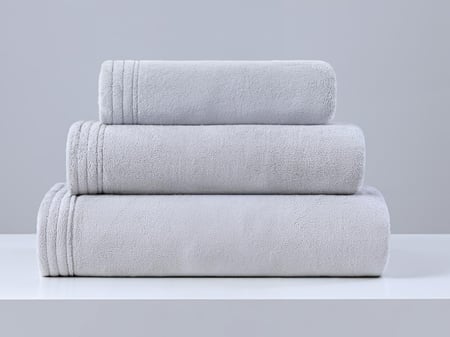 طقم مناشف 3 مقاسات لون رمادي