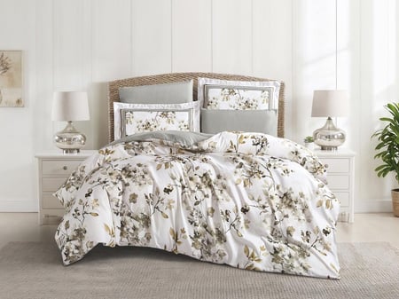 تلبيسة لحاف KIORA مشجر بدون حشوة مزدوج 6 قطع - K28