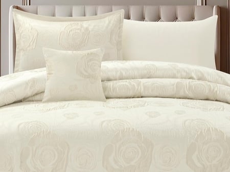 مفرش CARMEN شتوي فاخر جاكار مفرد ونص - 140×200 سم - 6 قطع - بيج