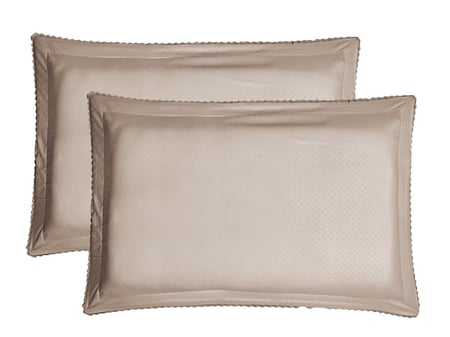 مفرش EMILY صيفي مطرز كابتونيه مزدوج - 200×200 سم - 10 قطع - بيج غامق