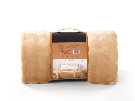 بطانية POP سادة مخمل خفيفة مزدوج - 200×230 سم - جملي