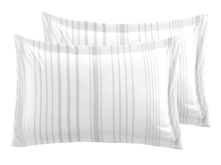 أكياس مخدات ديكور لمفرش LAYLA-03 صيفي مخطط بيج مقاس نفرين