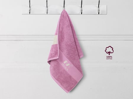 طقم مناشف قطن بامبو 4 قطع - فوشي فاتح
