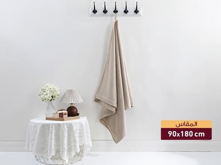 منشفة حمام كبير كورال مايكروفايبر - 90×180 سم - بيج فاتح