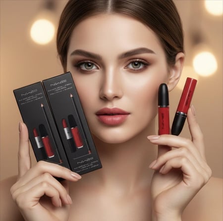 بكج الشفايف (روج كريمي_محدد شفايف+ روج سائل ثابت ) اللون عشوائي