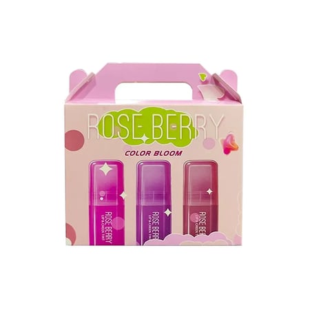 مورد الشفاه والخدود 3 قطع ، روز بيري