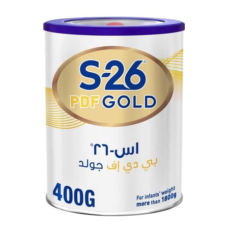 تركيبة حليب اطفال اس 26 بي دي اف عبوة بلون ذهبي من القصدير 400 غرام من وايث