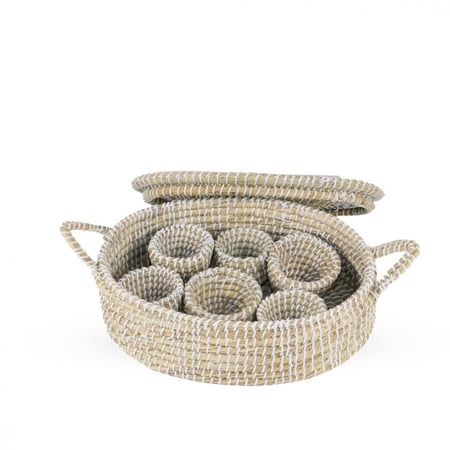 جــــونة ( لتقديم السفرة ) من الخـوص - 6 حبات مقاس 37سم بيضاوي