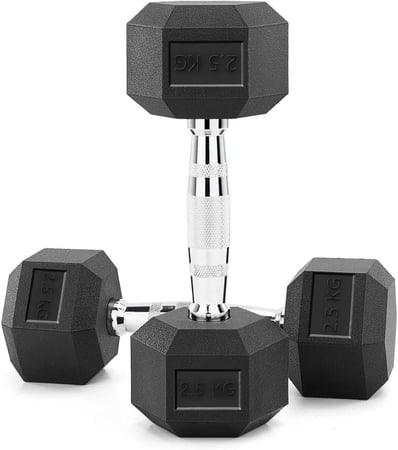 قطعتين دمبل 2.5kg (اجمالي 5kg) الوزن إختياري