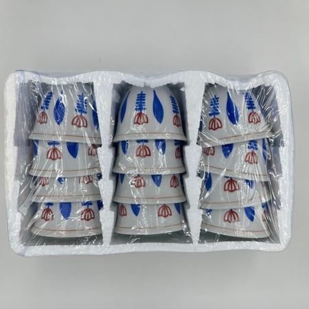 فنجال تراثي الدمعه ازرق كبير