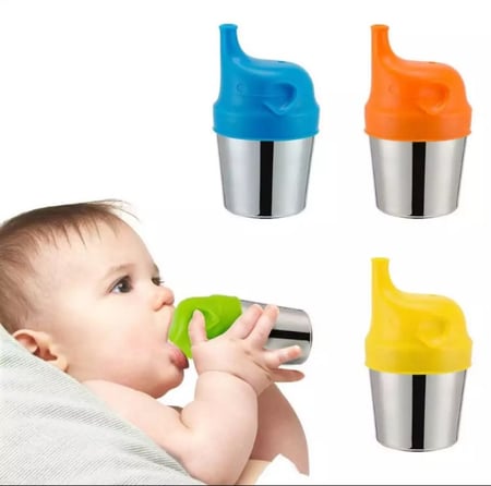 غطاء سيليكون مانع للتسرب لكوب الشرب للأطفال