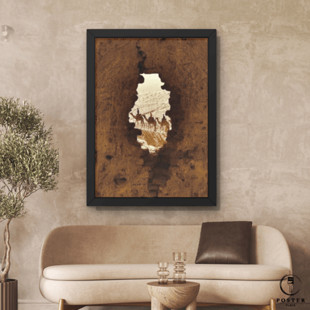 لوحة تراثية كانفس تصور طريق الجمال