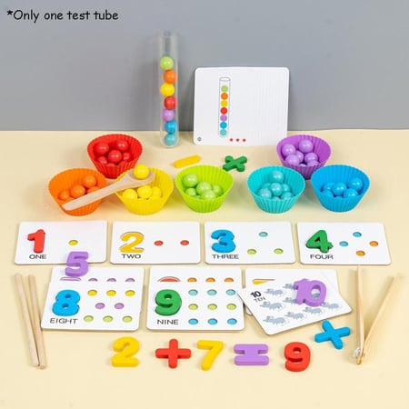 لعبة منتسوري تعلم الارقام والتصنيف وتقليد النمط بالكور