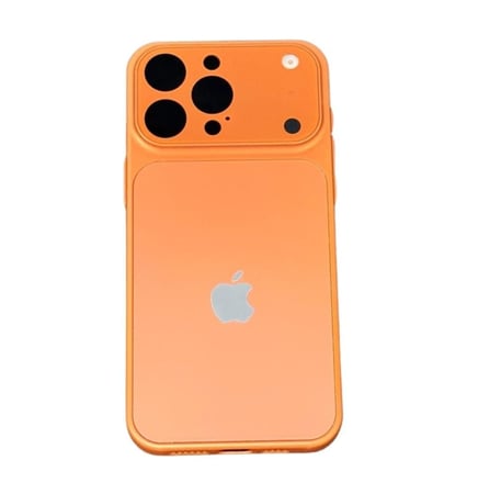 كفر ترهيم يحول شكل ايفون برو من 13 برو حتى 16 برو ماكس الى ايفون 17 برو وبرو ماكس - خلفية مع الجوانب والاطراف وبشعار ابل لكامل جسم الجوال