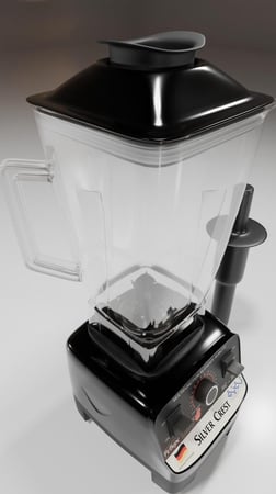 خلاط سيلفر كرست 4500 واط اسود اللون بغطاء شفاف وشفرات قوية