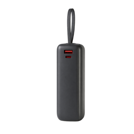 باور بانك أسود بمنفذين USB ومشبك معلق