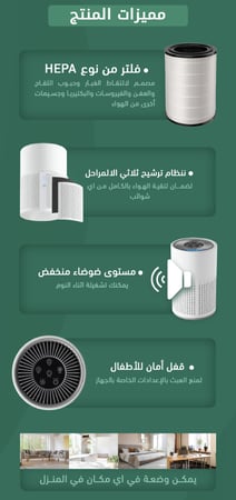 منقي هواء Lutoes فلتر HEPA و ترشيح ثلاثي الهادئ وآمن