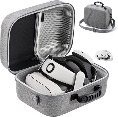 حقيبة حماية كبيرة مع نظارة ميتا كويست وملحقاتها