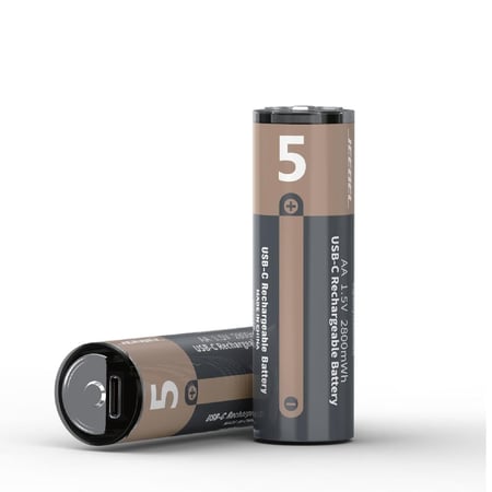 بطاريات جيبيل JE-B380 AA ليثيوم قابلة للشحن بمنفذ USB-C وقوة 2800 ملي واط في الساعة