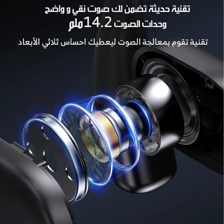 سماعات أذن لاسلكية مفتوحة بتقنية البلوتوث 5.3 و مقاومة للتعرق - تحكم باللمس و صوت عالي الوضوح