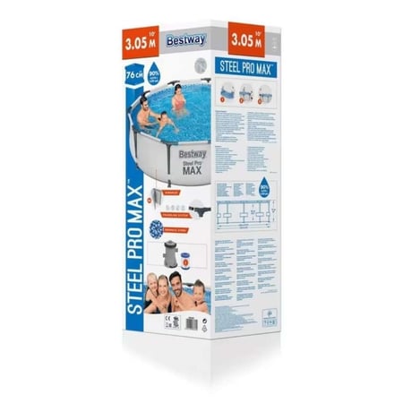 مسبح Bestway Steel Pro MAX دائري مع مضخة فلتر
