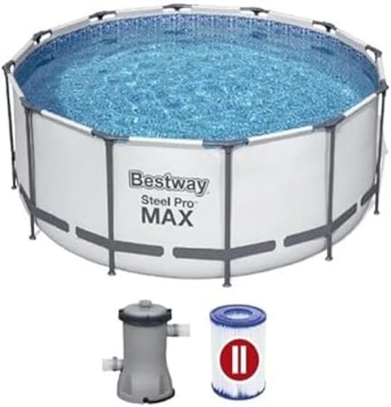 مسبح بست واي مستدير بسعة 9150 لتر مع فلتر