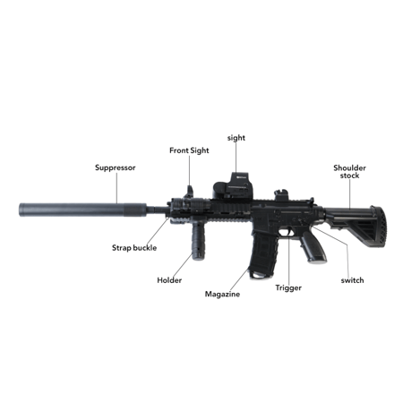 مسدس جل M416 اسود بخاصية التصويب الليزري