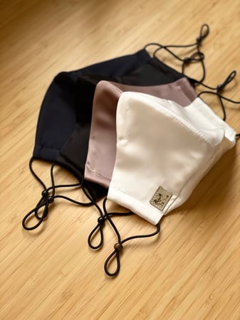 كمامة بقصه نقاب مقوس-ابيض حرير