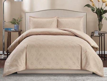 طقم مفرش شعاع منقش بالورد - مايكروفايبر