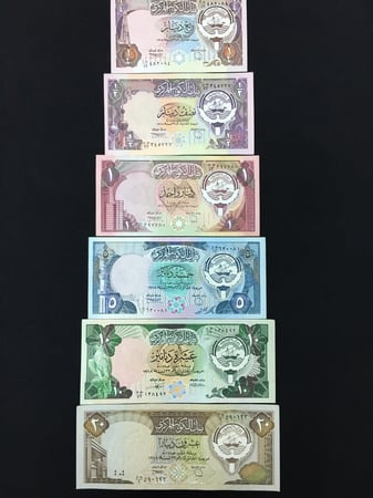 الكويت فئة ¼دينار+½ دينار +1+5+10+20 دينارالإصدار الثالث أنسر