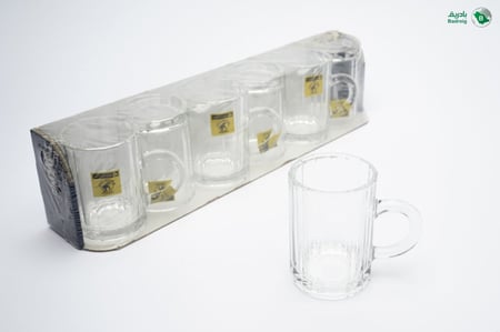 فنجان شاي احمد مضلع كبير 6 حبات