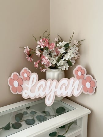 لوحة  اسم ملونة 3D مع شكل