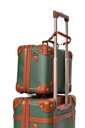 طقم شنط سفر كلاسيك جلد بلكامل مورانو اربع قطع اخضر