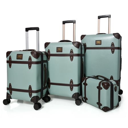 طقم شنط سفر كلاسيك جلد بلكامل مورانو اربع قطع بستاشيو