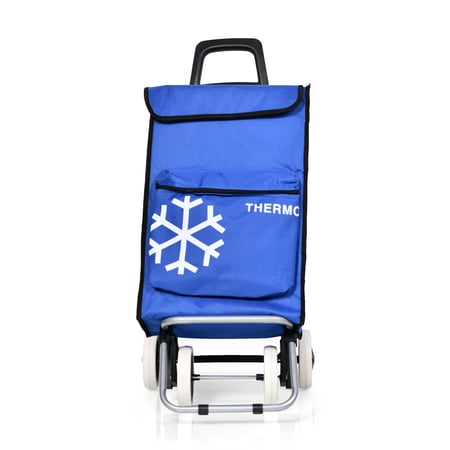 عربة تسوق مع جيب حافظ للبروده ازرق 20 انش