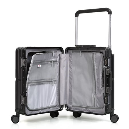 مورانو طقم شنط سفر فاخر قطعتين الامنيوم رمادي