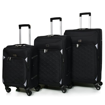 مورانو طقم شنط سفر قماش ثلاثة قطع أسود