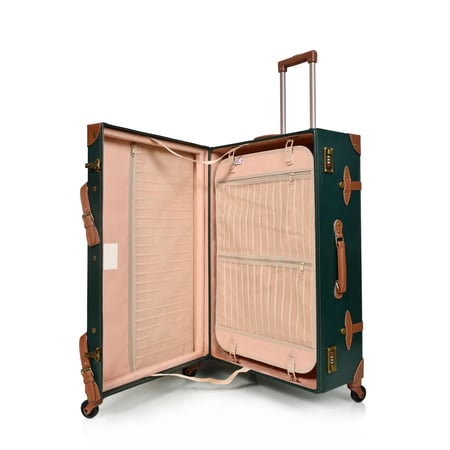 مورانو طقم شنط سفر كلاسيك جلد اربع قطع اخضر